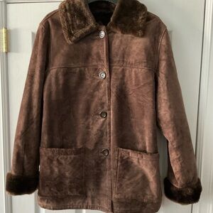 Dennis Basso, Brown Suede Women's Jacket, size S